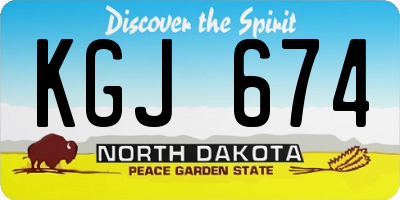 ND license plate KGJ674