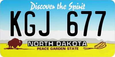 ND license plate KGJ677