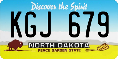 ND license plate KGJ679
