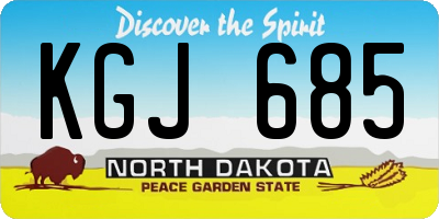 ND license plate KGJ685