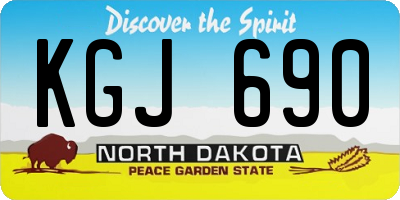 ND license plate KGJ690