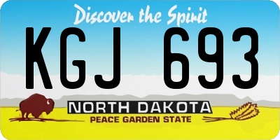 ND license plate KGJ693