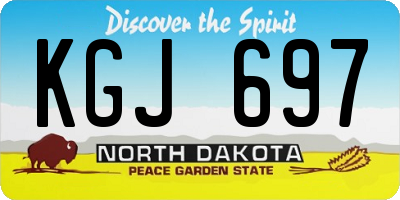 ND license plate KGJ697