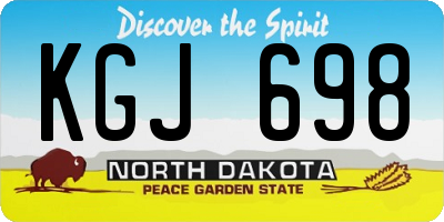 ND license plate KGJ698