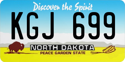 ND license plate KGJ699