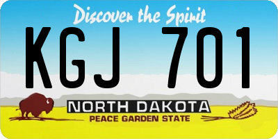 ND license plate KGJ701