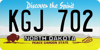 ND license plate KGJ702