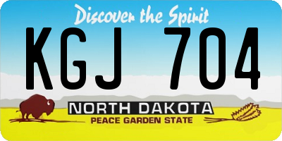 ND license plate KGJ704