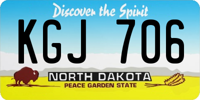ND license plate KGJ706