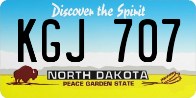 ND license plate KGJ707