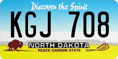 ND license plate KGJ708