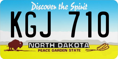 ND license plate KGJ710