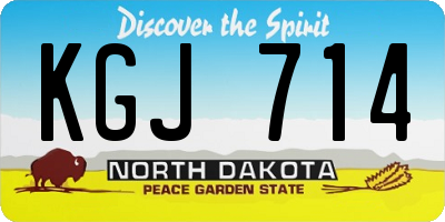 ND license plate KGJ714