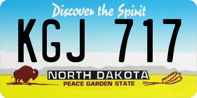 ND license plate KGJ717