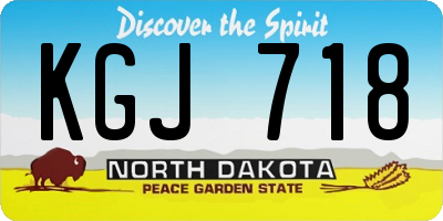ND license plate KGJ718