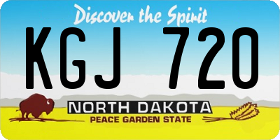 ND license plate KGJ720