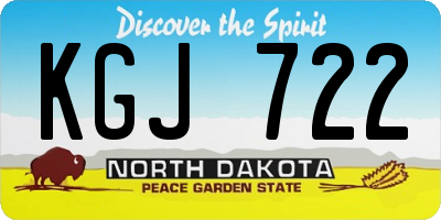 ND license plate KGJ722