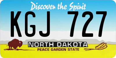 ND license plate KGJ727
