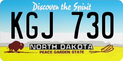 ND license plate KGJ730