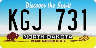 ND license plate KGJ731