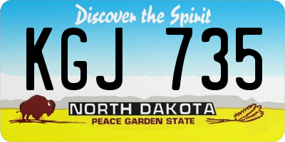 ND license plate KGJ735