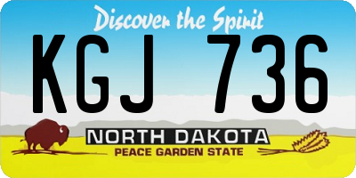 ND license plate KGJ736