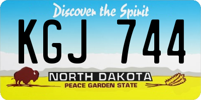 ND license plate KGJ744