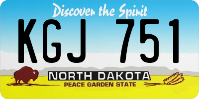 ND license plate KGJ751