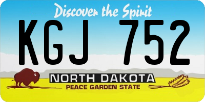 ND license plate KGJ752