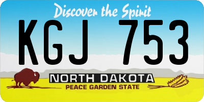ND license plate KGJ753