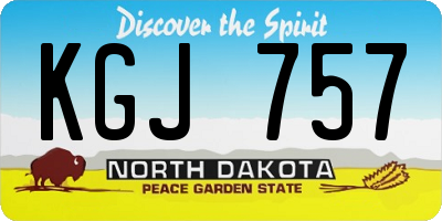 ND license plate KGJ757