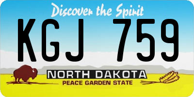 ND license plate KGJ759