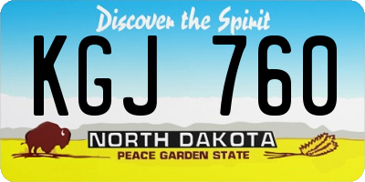 ND license plate KGJ760