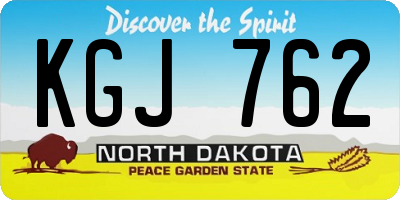 ND license plate KGJ762