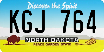 ND license plate KGJ764