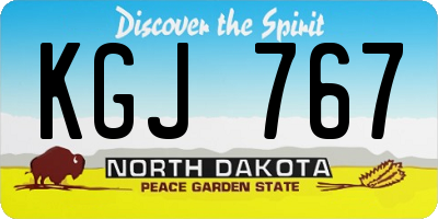 ND license plate KGJ767
