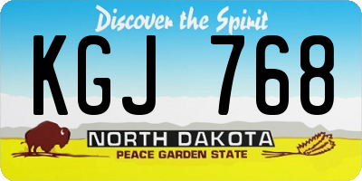 ND license plate KGJ768