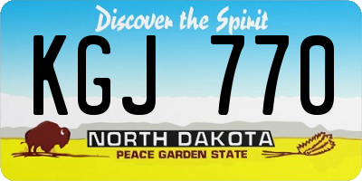 ND license plate KGJ770
