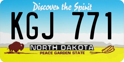 ND license plate KGJ771