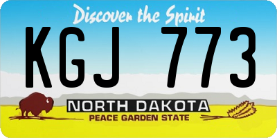 ND license plate KGJ773