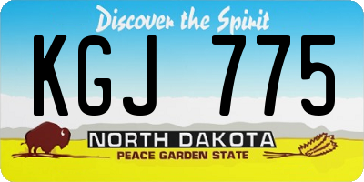 ND license plate KGJ775
