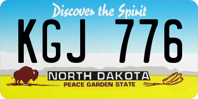 ND license plate KGJ776