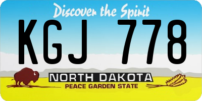 ND license plate KGJ778