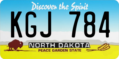 ND license plate KGJ784