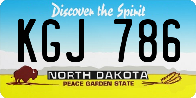 ND license plate KGJ786