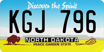 ND license plate KGJ796