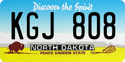 ND license plate KGJ808