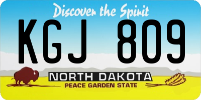 ND license plate KGJ809