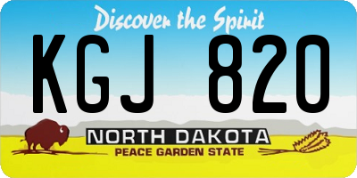 ND license plate KGJ820