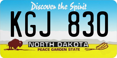 ND license plate KGJ830